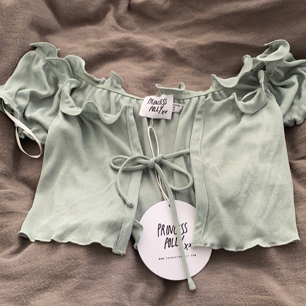 Princess Polly mint tie top